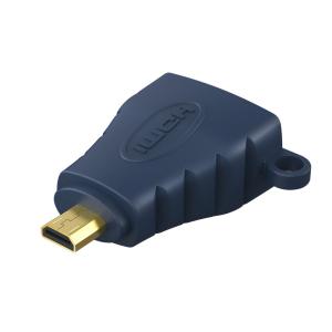 CABLETIME αντάπτορας Micro HDMI D σε HDMI AV599, με ring, 4K, μπλε | Καλώδια - Αντάπτορες | elabstore.gr