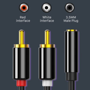 CABLETIME καλώδιο Stereo 3.5mm σε 2x RCA AV310, 0.2m, μαύρο | Καλώδια - Αντάπτορες | elabstore.gr