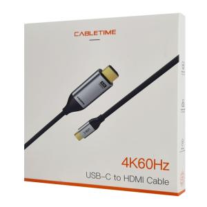 CABLETIME καλώδιο USB-C σε HDMI C160, 4K, gold plated, 1.8m, μαύρο | Καλώδια - Αντάπτορες | elabstore.gr