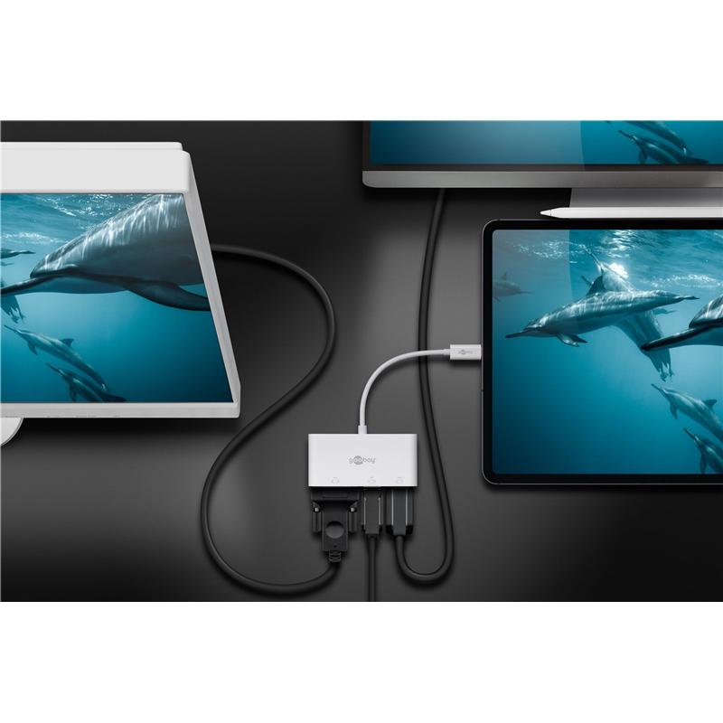 GOOBAY αντάπτορας USB Type-C σε VGA+DP+HDMI 52412, 4K, 14cm, λευκός | eLabstore.gr GOOBAY αντάπτορας USB Type-C σε VGA+DP+HDMI 52412, 4K, 14cm, λευκός | Καλώδια - Αντάπτορες | elabstore.gr