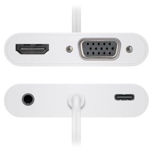 GOOBAY αντάπτορας USB Type-C σε HDMI+VGA+PD 52418, 100W, 4K 12cm, λευκός | Καλώδια - Αντάπτορες | elabstore.gr