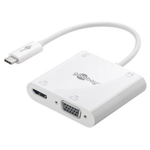 GOOBAY αντάπτορας USB Type-C σε HDMI+VGA+PD 52418, 100W, 4K 12cm, λευκός | Καλώδια - Αντάπτορες | elabstore.gr