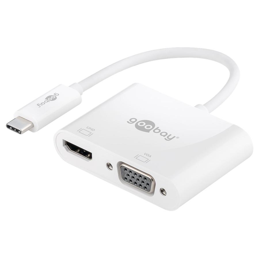 GOOBAY αντάπτορας USB Type-C σε HDMI+VGA 52430, 4K, 14cm, λευκός | eLabstore.gr GOOBAY αντάπτορας USB Type-C σε HDMI+VGA 52430, 4K, 14cm, λευκός | Καλώδια - Αντάπτορες | elabstore.gr
