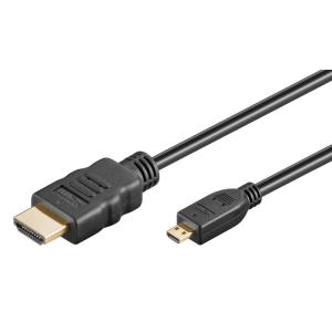 GOOBAY καλώδιο HDMI σε HDMI Micro 53784 με Ethernet, 4K, 1.5m, μαύρο | Καλώδια - Αντάπτορες | elabstore.gr