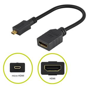GOOBAY καλώδιο HDMI micro σε HDMI 58683, 4K, 0.15m, μαύρο | Καλώδια - Αντάπτορες | elabstore.gr
