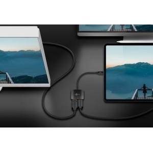 GOOBAY αντάπτορας USB-C σε DisplayPort & HDMI 60172, 4K, μαύρος | Καλώδια - Αντάπτορες | elabstore.gr