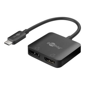 GOOBAY αντάπτορας USB-C σε DisplayPort & HDMI 60172, 4K, μαύρος | Καλώδια - Αντάπτορες | elabstore.gr