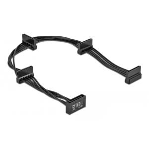 DELOCK καλώδιο SATA 15pin σε 4x SATA 15pin 60395, 40cm, μαύρο | Καλώδια - Αντάπτορες | elabstore.gr