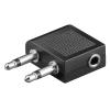 GOOBAY αντάπτορας 2x 3.5mm 2-pin σε 3.5 mm 3-pin 61004, 10τμχ, μαύρο | Καλώδια - Αντάπτορες | elabstore.gr