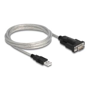 DELOCK καλώδιο USB σε RS-232 DB9 61314 με αντάπτορα DB25, 1.8m, μαύρο | Καλώδια - Αντάπτορες | elabstore.gr
