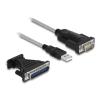 DELOCK καλώδιο USB σε RS-232 DB9 61314 με αντάπτορα DB25, 1.8m, μαύρο | Καλώδια - Αντάπτορες | elabstore.gr
