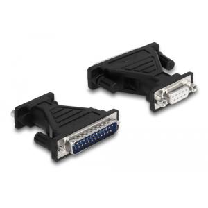 DELOCK καλώδιο USB σε RS-232 DB9 61314 με αντάπτορα DB25, 1.8m, μαύρο | Καλώδια - Αντάπτορες | elabstore.gr