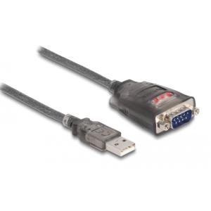 DELOCK καλώδιο USB 2.0 σε RS-232 DB9 61400, 460.8Kbps, 1m, διάφανο | Καλώδια - Αντάπτορες | elabstore.gr