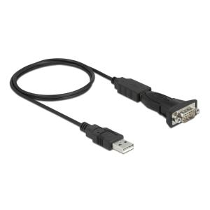 DELOCK αντάπτορας USB σε RS-232 DB9 61506 με καλώδιο USB, 0.8m, μαύρο | Καλώδια - Αντάπτορες | elabstore.gr