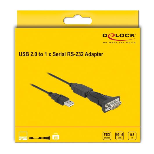DELOCK αντάπτορας USB σε RS-232 DB9 61506 με καλώδιο USB, 0.8m, μαύρο | eLabstore.gr DELOCK αντάπτορας USB σε RS-232 DB9 61506 με καλώδιο USB, 0.8m, μαύρο | Καλώδια - Αντάπτορες | elabstore.gr