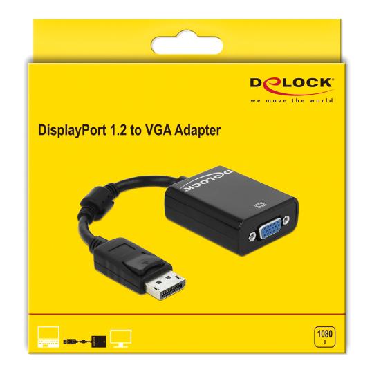 DELOCK αντάπτορας DisplayPort 1.2 σε VGA 61848, 1080p, 12cm, μαύρος | eLabstore.gr DELOCK αντάπτορας DisplayPort 1.2 σε VGA 61848, 1080p, 12cm, μαύρος | Καλώδια - Αντάπτορες | elabstore.gr