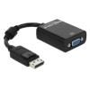 DELOCK αντάπτορας DisplayPort 1.2 σε VGA 61848, 1080p, 12cm, μαύρος | Καλώδια - Αντάπτορες | elabstore.gr