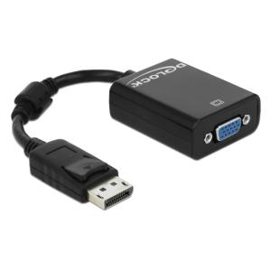 DELOCK αντάπτορας DisplayPort 1.2 σε VGA 61848, 1080p, 12cm, μαύρος | Καλώδια - Αντάπτορες | elabstore.gr