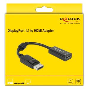 DELOCK αντάπτορας DisplayPort 1.1 σε HDMI 61849, passive, 1080p, μαύρος | Καλώδια - Αντάπτορες | elabstore.gr