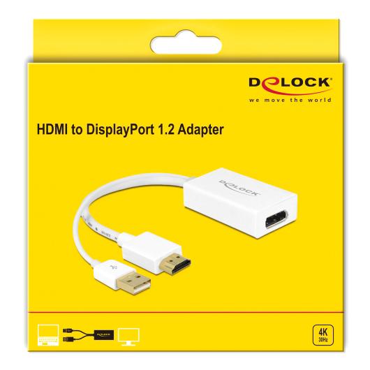 DELOCK αντάπτορας HDMI σε DisplayPort 1.2 62496, 4K, 25cm, λευκός | eLabstore.gr DELOCK αντάπτορας HDMI σε DisplayPort 1.2 62496, 4K, 25cm, λευκός | Καλώδια - Αντάπτορες | elabstore.gr