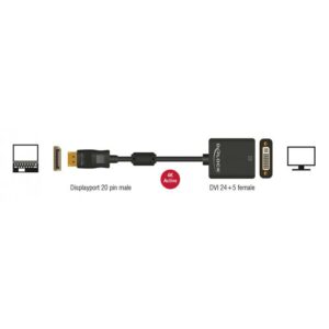 DELOCK αντάπτορας DisplayPort 1.2 σε DVI 62599, active, 4K, 20cm, μαύρος | eLabstore.gr DELOCK αντάπτορας DisplayPort 1.2 σε DVI 62599, active, 4K, 20cm, μαύρος | Καλώδια - Αντάπτορες | elabstore.gr