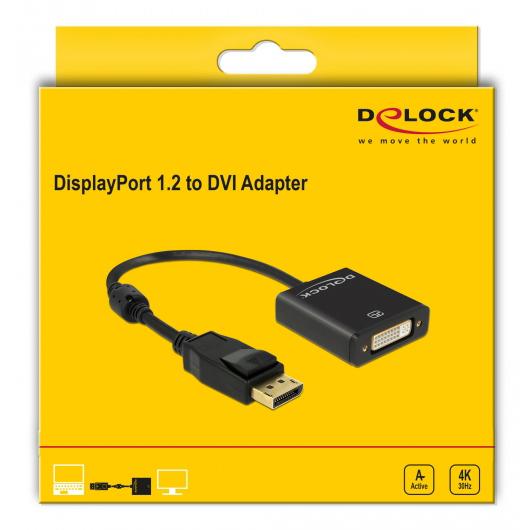 DELOCK αντάπτορας DisplayPort 1.2 σε DVI 62599, active, 4K, 20cm, μαύρος | eLabstore.gr DELOCK αντάπτορας DisplayPort 1.2 σε DVI 62599, active, 4K, 20cm, μαύρος | Καλώδια - Αντάπτορες | elabstore.gr