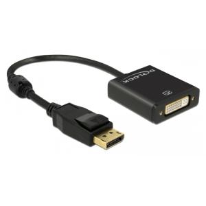 DELOCK αντάπτορας DisplayPort 1.2 σε DVI 62599, active, 4K, 20cm, μαύρος | Καλώδια - Αντάπτορες | elabstore.gr