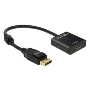 DELOCK αντάπτορας DisplayPort 1.2 σε HDMI 62607, 4K, 20cm, μαύρος | Καλώδια - Αντάπτορες | elabstore.gr