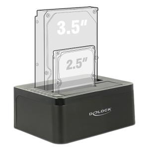 DELOCK docking station 62661, clone function, 2x HDD/SSD, 6Gb/s, μαύρο | Συνοδευτικά PC | elabstore.gr