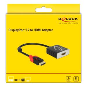 DELOCK αντάπτορας DisplayPort 1.2 σε HDMI 62734, 4K, 20cm, μαύρος | Καλώδια - Αντάπτορες | elabstore.gr
