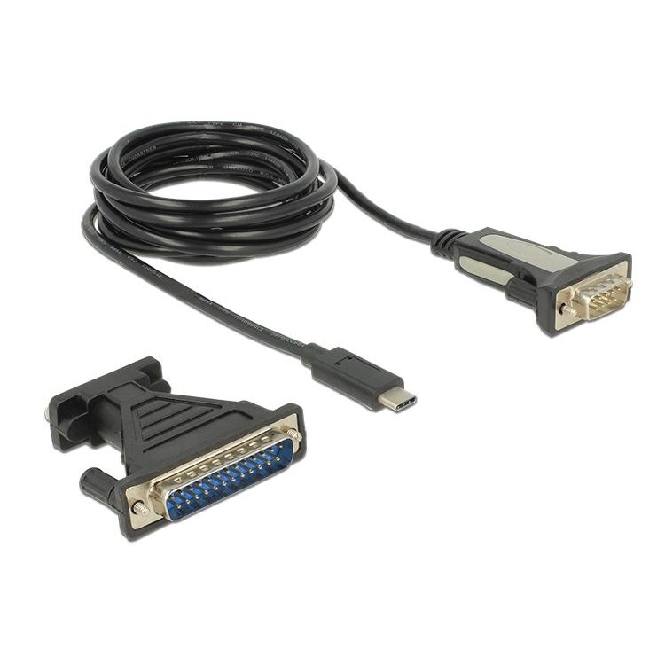 DELOCK Adapter από Serial DB9 RS-232 ή Adapter DB25 σε USB Type-C | Καλώδια - Αντάπτορες | elabstore.gr