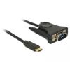 DELOCK Adapter USB Type-C σε Serial DB9 RS-232, 1.8m, Black | Καλώδια - Αντάπτορες | elabstore.gr