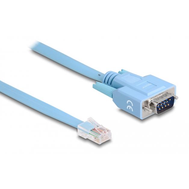 DELOCK καλώδιο serial RS-232 DB9 σε RJ45 63353, 1m, μπλε | Καλώδια - Αντάπτορες | elabstore.gr