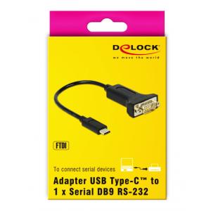 DELOCK Αντάπτορας Type-C σε Serial DB9 RS-232 | Καλώδια - Αντάπτορες | elabstore.gr