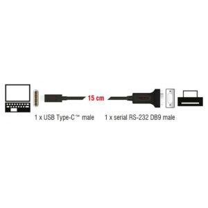DELOCK Αντάπτορας Type-C σε Serial DB9 RS-232 | Καλώδια - Αντάπτορες | elabstore.gr