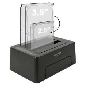 DELOCK docking station 63957, clone function, 2x HDD/SSD, 6Gb/s, μαύρο | eLabstore.gr DELOCK docking station 63957, clone function, 2x HDD/SSD, 6Gb/s, μαύρο | Συνοδευτικά PC | elabstore.gr