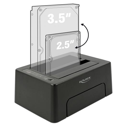 DELOCK docking station 63957, clone function, 2x HDD/SSD, 6Gb/s, μαύρο | eLabstore.gr DELOCK docking station 63957, clone function, 2x HDD/SSD, 6Gb/s, μαύρο | Συνοδευτικά PC | elabstore.gr