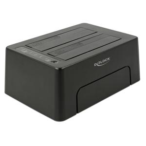 DELOCK docking station 63957, clone function, 2x HDD/SSD, 6Gb/s, μαύρο | Συνοδευτικά PC | elabstore.gr