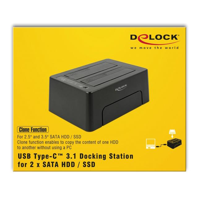 DELOCK docking station 63957, clone function, 2x HDD/SSD, 6Gb/s, μαύρο | eLabstore.gr DELOCK docking station 63957, clone function, 2x HDD/SSD, 6Gb/s, μαύρο - Image 6