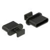 DELOCK κάλυμμα προστασίας για θύρα USB-C 64013 με λαβή, μαύρο, 10τμχ | Καλώδια - Αντάπτορες | elabstore.gr