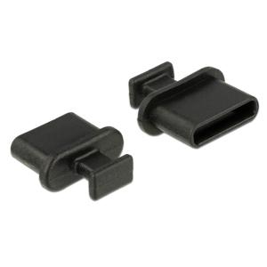 DELOCK κάλυμμα προστασίας για θύρα USB-C 64013 με λαβή, μαύρο, 10τμχ | Καλώδια - Αντάπτορες | elabstore.gr