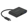 DELOCK αντάπτορας USB-C σε HDMI+USB+USB-C PD 2.0 64091, 4K, 15cm, μαύρος | Καλώδια - Αντάπτορες | elabstore.gr