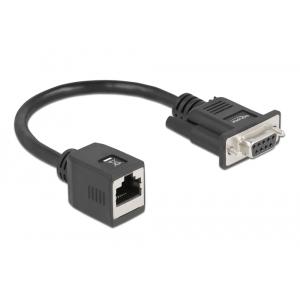 DELOCK αντάπτορας από serial DB9 RS-232 σε RJ45, μαύρος | Καλώδια - Αντάπτορες | elabstore.gr