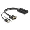 DELOCK αντάπτορας HDMI σε VGA & 3.5mm/USB 64172, 1080p, 25cm, μαύρος | Καλώδια - Αντάπτορες | elabstore.gr