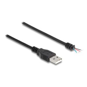 DELOCK καλώδιο USB 64184 με ελεύθερα άκρα, 28 AWG, 1m, μαύρο | Καλώδια - Αντάπτορες | elabstore.gr