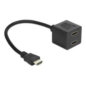 DELOCK splitter HDMI σε 2x HDMI θηλυκό 65226 με Ethernet, 1080p, μαύρο | Καλώδια - Αντάπτορες | elabstore.gr