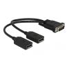 DELOCK αντάπτορας DMS-59 σε 2x DisplayPort 65354, 25cm, μαύρος | Καλώδια - Αντάπτορες | elabstore.gr