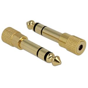 DELOCK Αντάπτορας Stereo από 6.3mm σε jack 3.5m, Metal, Gold | Καλώδια - Αντάπτορες | elabstore.gr