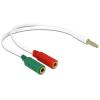 DELOCK Αντάπτορας από 2x 3.5mm 3-pin (F) σε 3.5mm 4-pin (M), λευκός | Καλώδια - Αντάπτορες | elabstore.gr