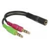 DELOCK αντάπτορας 3.5mm σε 2x 3.5mm 65459, CTIA, 12cm, μαύρος | Καλώδια - Αντάπτορες | elabstore.gr